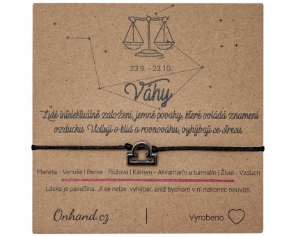 Darčeková karta so znamením horoskopu Váhy