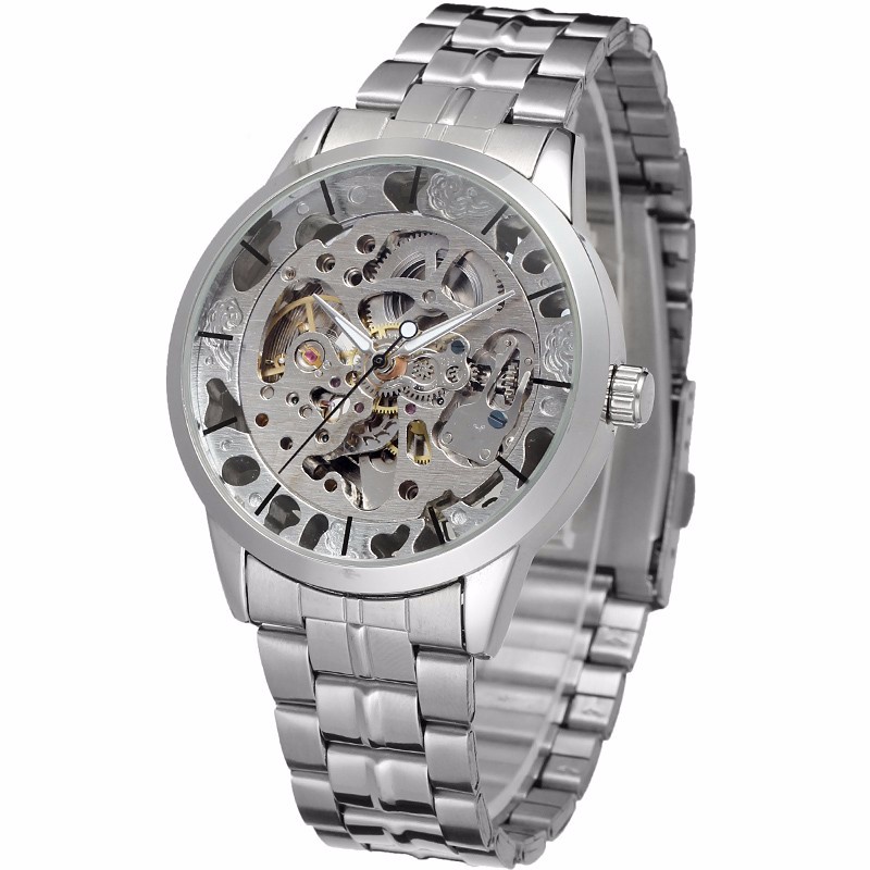 Pánské automatické hodinky EMPEROR ve stříbrné barvě