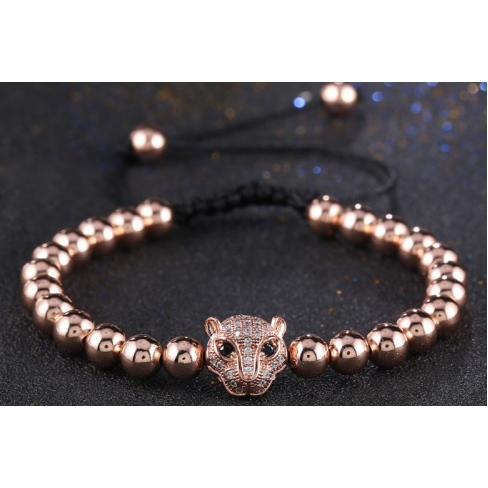 Shamballa náramok LEOPARD v bronzovej farbe